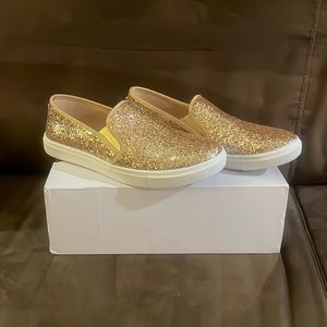 Feversole gold glitter slip on sneakers. Women’s size 38 European